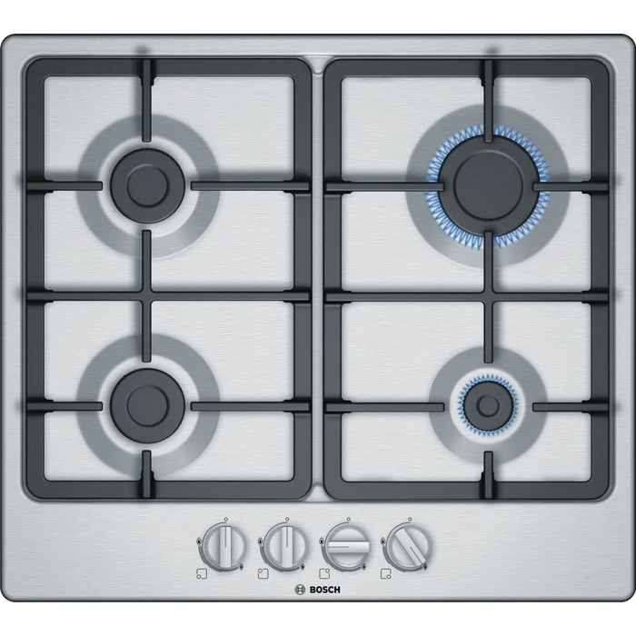 Bosch Series 4 60cm Gas Hob Brushed Steel PGP6B5B90