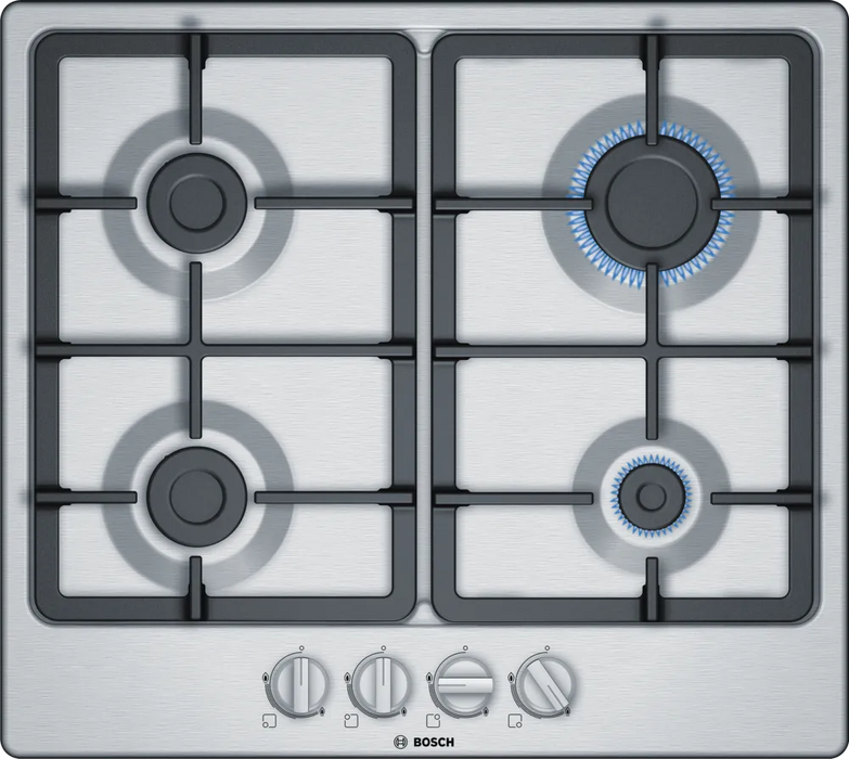 Bosch Series 4 60cm Gas Hob Brushed Steel PGP6B5B90