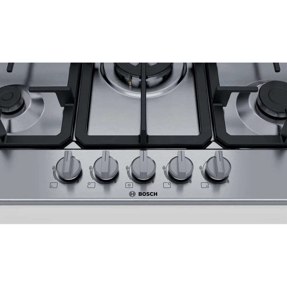 Bosch Series 4 75cm Gas Hob Brushed Steel PGQ7B5B90