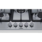 Bosch Series 4 75cm Gas Hob Brushed Steel PGQ7B5B90