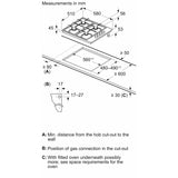 Bosch Series 2 60cm Gas Hob Brushed Steel PBP6B5B60