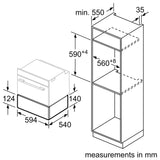 Bosch Series 6 14cm Warming Drawer Black with Steel Trim BIC510NS0B