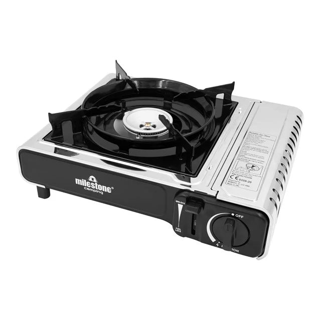Milestone Single Burner Portable Gas Stove - Silver & Black | 189495