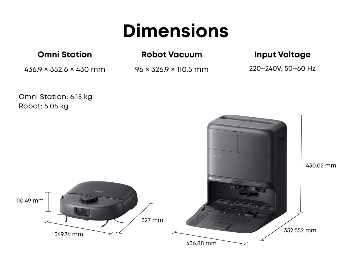 Eufy Omni C28A Robot Vacuum & 6 Month Accessory Kit - Black | T211AV10