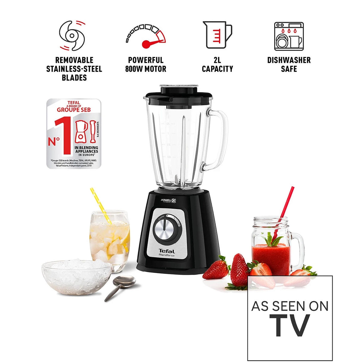 Tefal 800W Glass Jug Blender BL435840