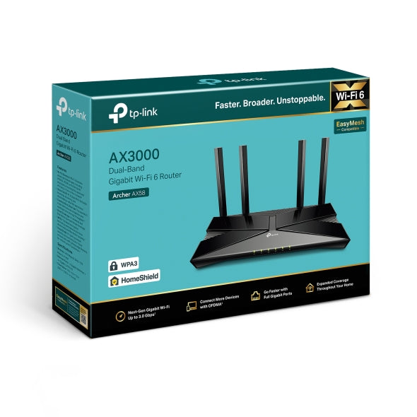 TP Link AX3000 Wi-Fi 6 Router | ARCHERAX58
