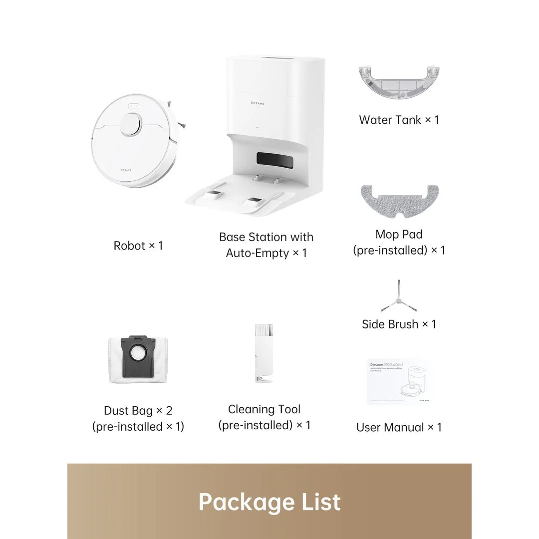 Dreame D10 Plus Gen 2 Robot Vacuum - White | RLD32GD