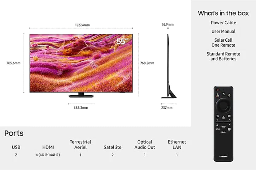 Samsung QN90F 55" 4K HDR Neo QLED Smart TV (2025) | QE55QN90FATXXU