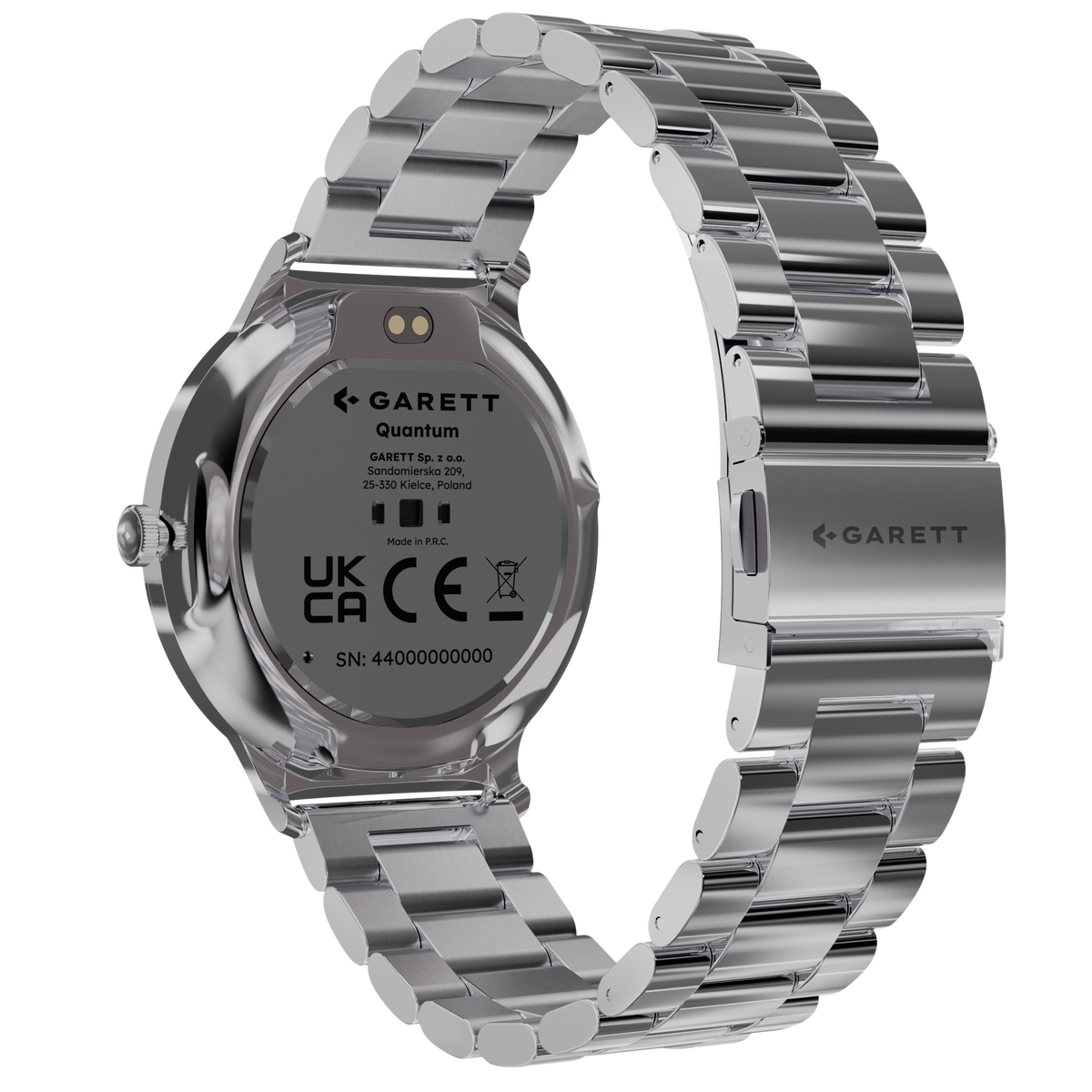 Garett Smartwatch Quantum - Silver & Brown | QUANTUM SILVER STEEL