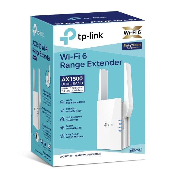 TP Link AX1500 Wi-Fi Range Extender | RE505X