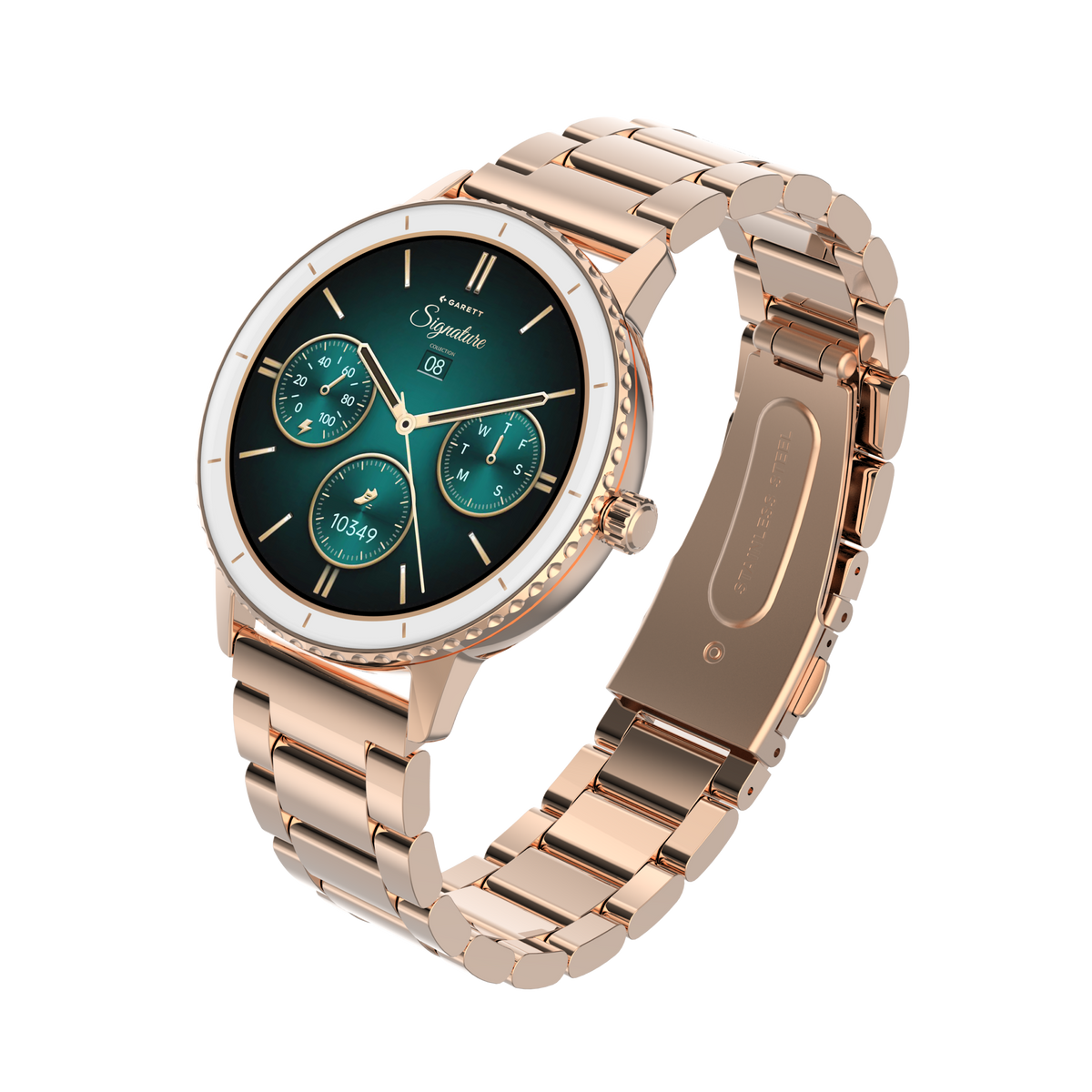 Garett Smartwatch Grace Mesh - Rose Gold & White | ROSE GOLD STEEL