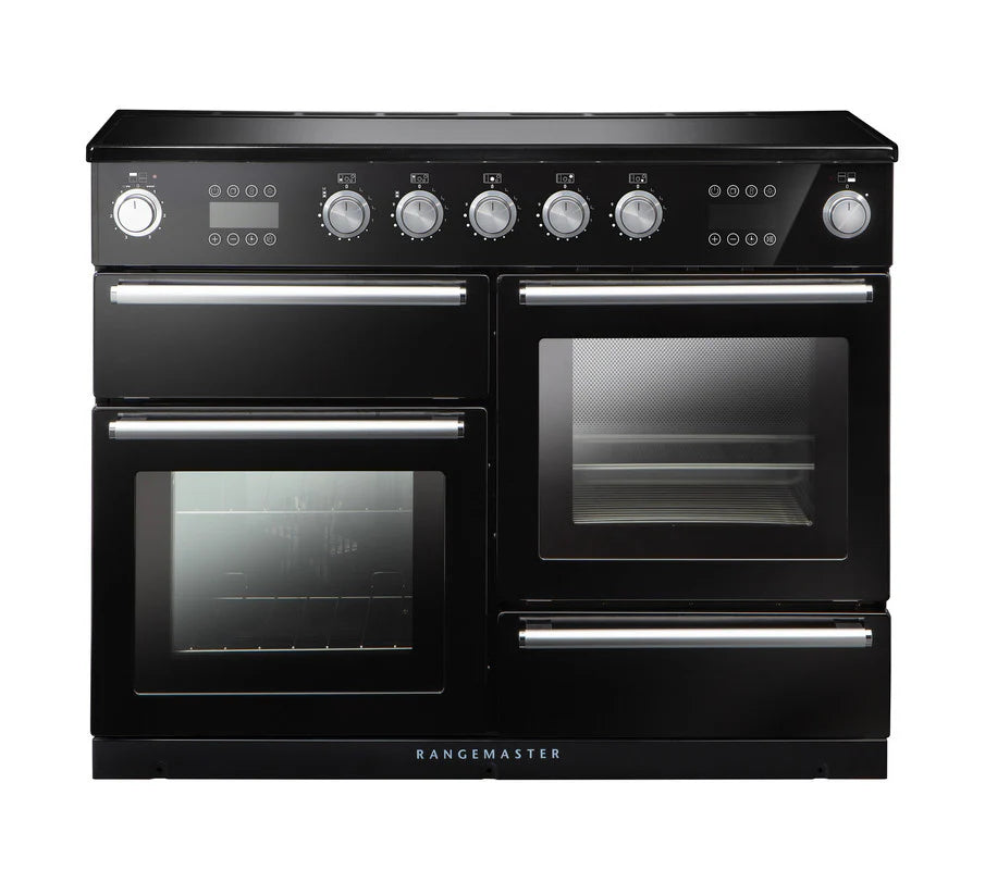 Rangemaster Nexus Steam 110cm Induction Range Cooker - Black & Chrome | NEX110SOEIBL/C