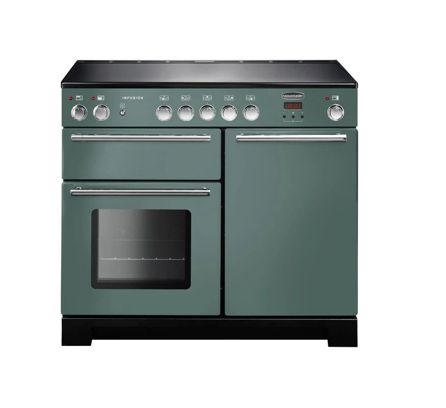 Rangemaster Infusion 100cm Induction Range Cooker - Mineral Green & Chrome | INF100EIMG/