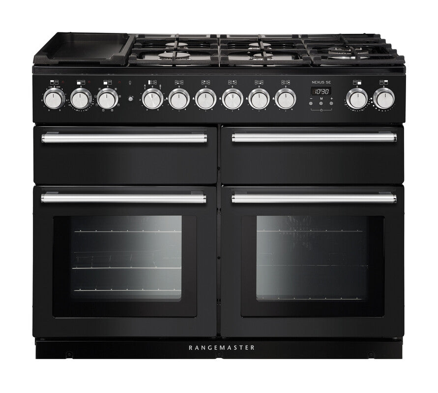Rangemaster Nexus SE 110cm Dual Fuel Range Cooker - Charcoal Black & Chrome | NEXSE110DFFCB/C