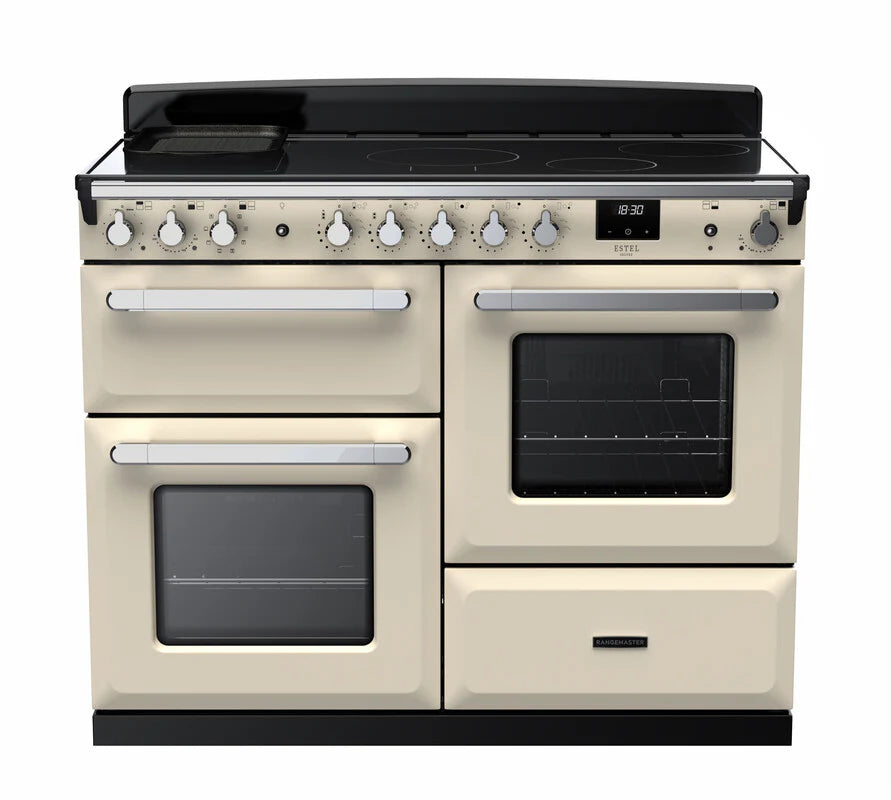 Rangemaster Estel 110cm Induction Range Cooker - Pale Cream & Chrome | ESDLO110EIPPCR/CM1