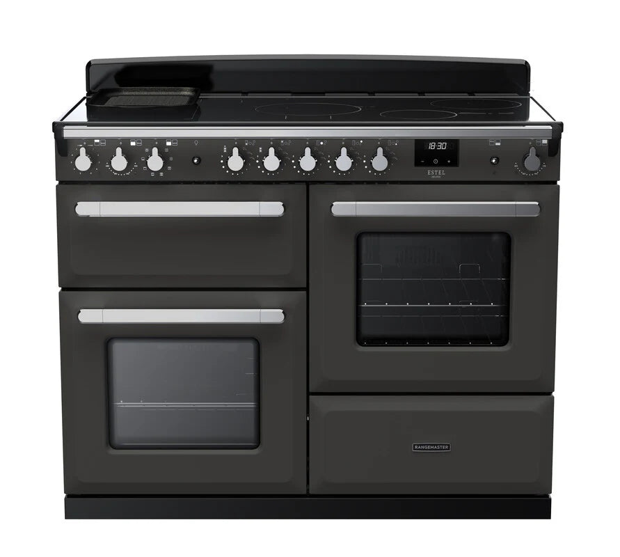 Rangemaster Estel 110cm Induction Range Cooker - Slate & Chrome | ESDLO110EIPSLT/CM1