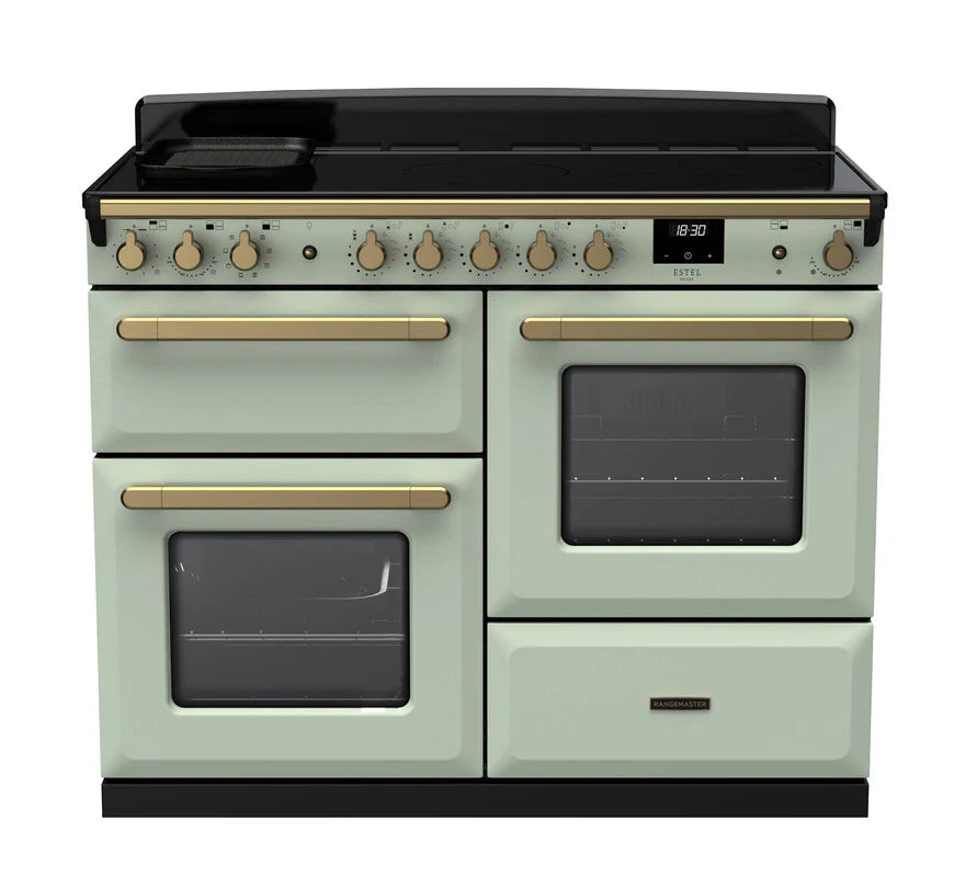 Rangemaster Estel 110cm Induction Range Cooker - Mint Green & Brass | ESDLO110EIPMNT/AB1