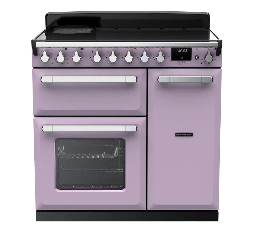 Rangemaster Estel 90cm Induction Range Cooker - Heather & Chrome | ESDL90EIPHTH/CM1
