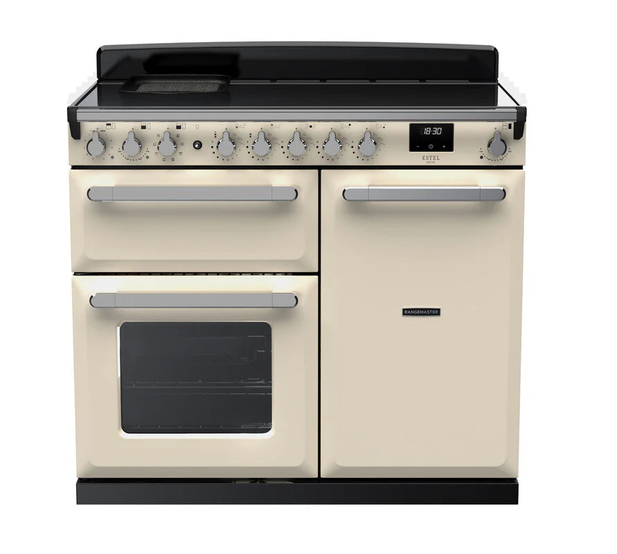 Rangemaster Estel 100cm Induction Range Cooker - Pale Cream & Chrome | ESDL100EIPPCR/CM1