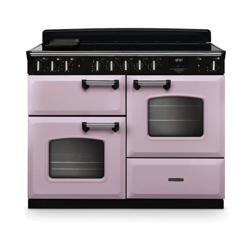 Rangemaster Clasic Deluxe 110cm Induction Range Cooker - Heather & Chrome | CLDLO110EIPHTH/CM1