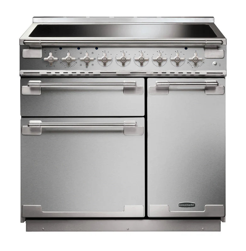 Rangemaster Elise 90cm Induction Range Cooker - Stainless Steel & Brushed Nickel | ELS90EISS/