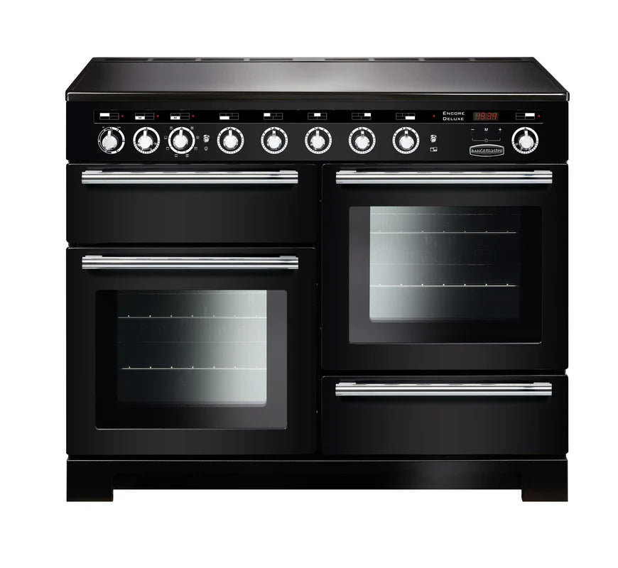 Rangemaster Encore Deluxe 110cm Induction Range Cooker - Black & Chrome | EDL110EIBL/C