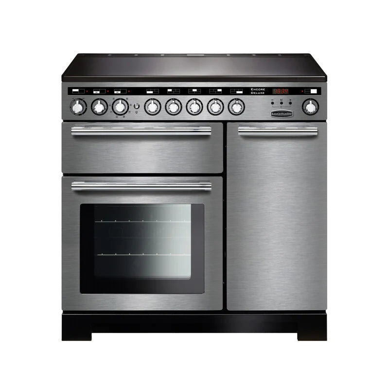 Rangemaster Encore 90cm Induction Range Cooker - Stainless Steel & Chrome | EDL90EISS/C