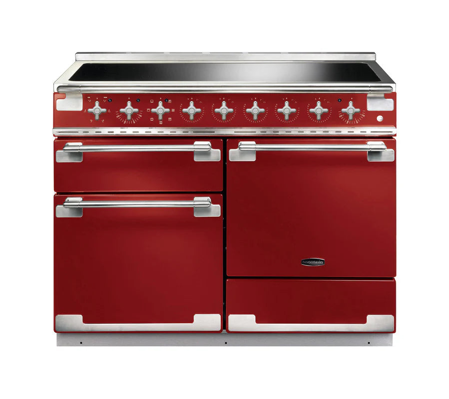 Rangemaster Elise 110cm Induction Range Cooker - Cherry Red & Brushed Nickel | ELS110EIRD/