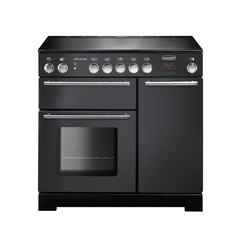 Rangemaster Infusion 90cm Induction Range Cooker - Slate & Chrome | INF90EISL/