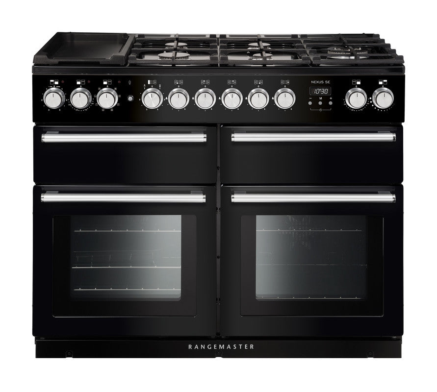 Rangemaster Nexus SE 110cm Dual Fuel Range Cooker - Black & Chrome | NEXSE110DFFBL/C