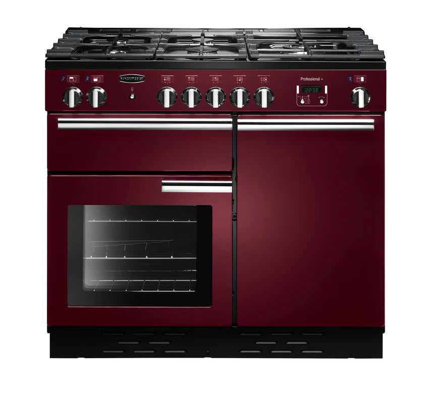 Rangemaster Professional+ 100cm Dual Fuel Range Cooker - Cranberry & Chrome | PROP100DFFCY/C