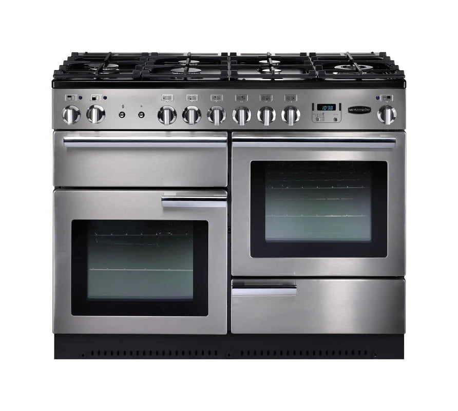 Rangemaster Professional+ 110cm Dual Fuel Range Cooker - Stainless Steel & Chrome | PROP110DFFSS/C