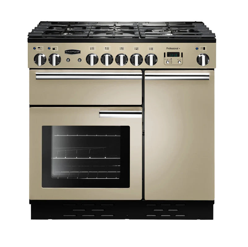 Rangemaster Professional+ 90cm Dual Fuel Range Cooker - Cream & Chrome | PROP90DFFCR/C