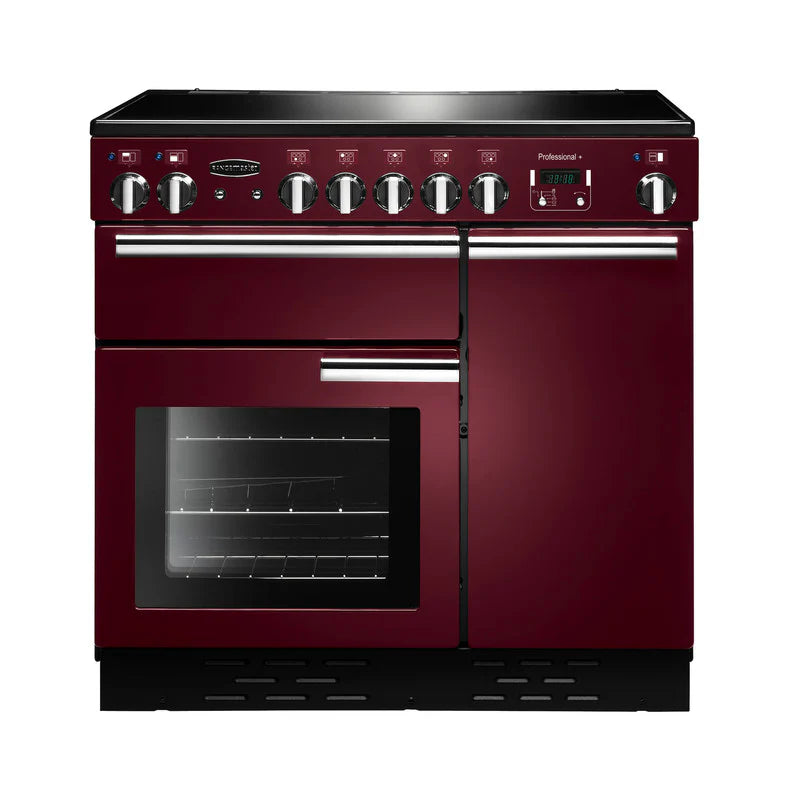 Rangemaster Professional+ 90cm Induction Range Cooker - Cranberry & Chrome | PROP90EICY/C