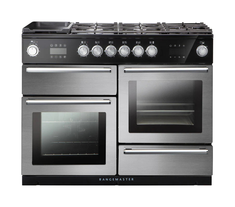 Rangemaster Nexus Steam 110cm Dual Fuel Range Cooker - Stainless Steel & Chrome | NEX110SODFFSS/C