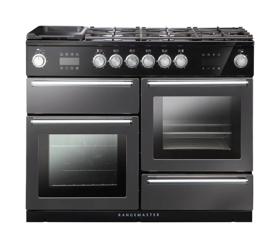 Rangemaster Nexus Steam 110cm Dual Fuel Range Cooker - Slate & Chrome | NEX110SODFFSL/C