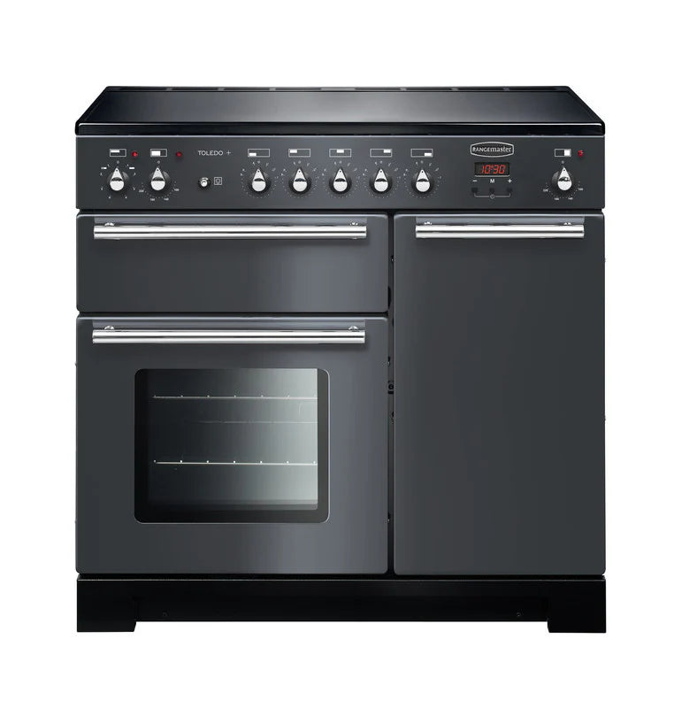 Rangemaster Toledo+  90cm Induction Range Cooker - Slate & Chrome | TOLP90EISL/C