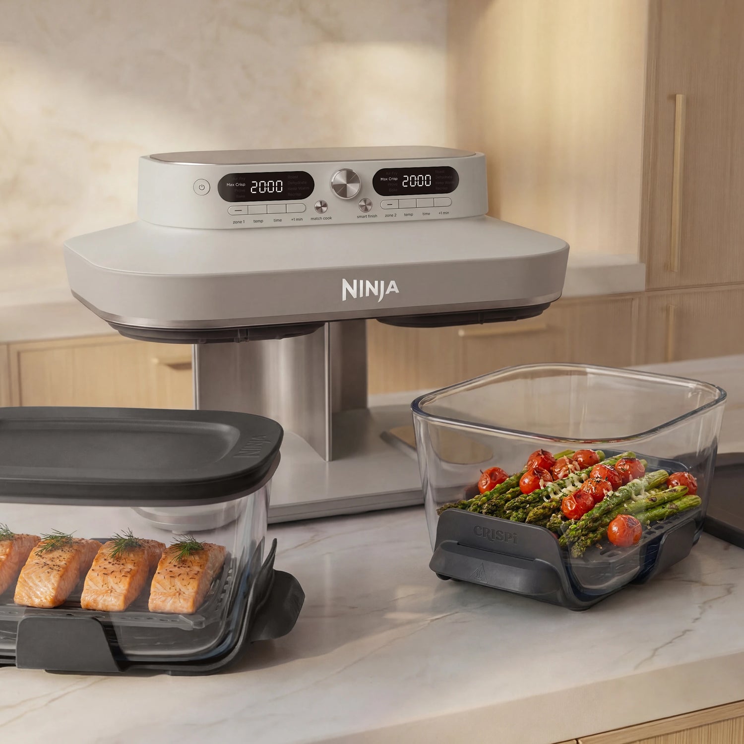 Ninja CRISPi DualZone 8-Function Glass Air fryer - Bone | DD102UKIV2