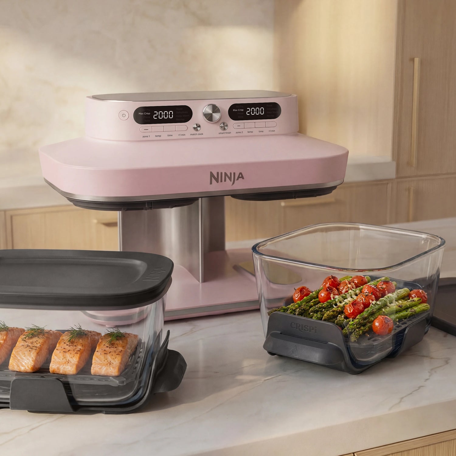 Ninja CRISPi DualZone 8-Function Glass Air fryer - Rose | DD102UKPK1