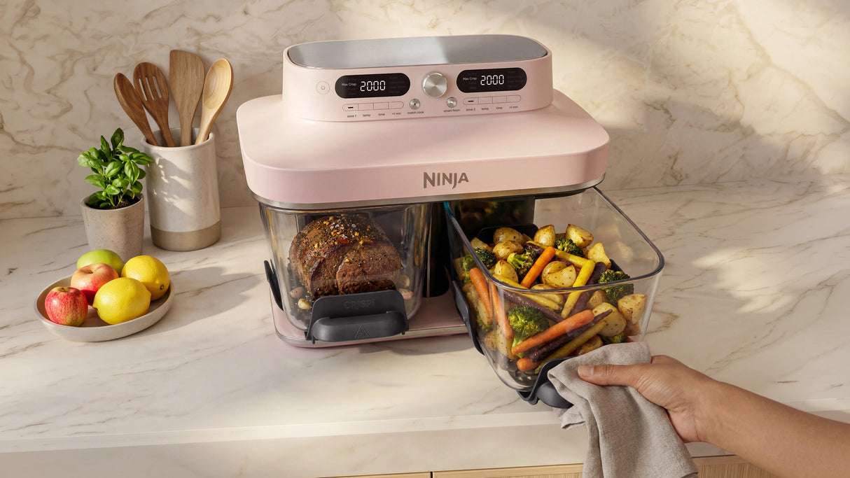 Ninja CRISPi DualZone 8-Function Glass Air fryer - Rose | DD102UKPK1