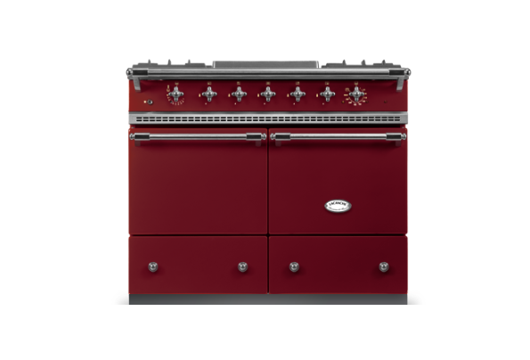 Lacanche Cluny Classic 100cm - Burgundy Red & Brushed Stainless Steel