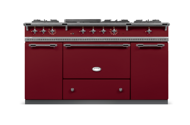 Lacanche Classic Citeaux 150cm - Burgundy Red & Brushed Stainless Steel