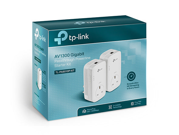 TP Link AV1300 Gigabit Passthrough Powerline Starter Kit | TL-PA8010PKIT
