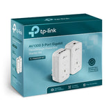 TP Link AV1300 3-Port Gigabit Passthrough Powerline Starter Kit | TL-PA8033PKIT