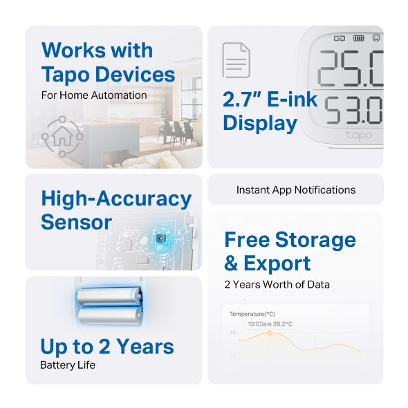 Tapo Smart Temperature & Humidity Monitor | TAPOT315