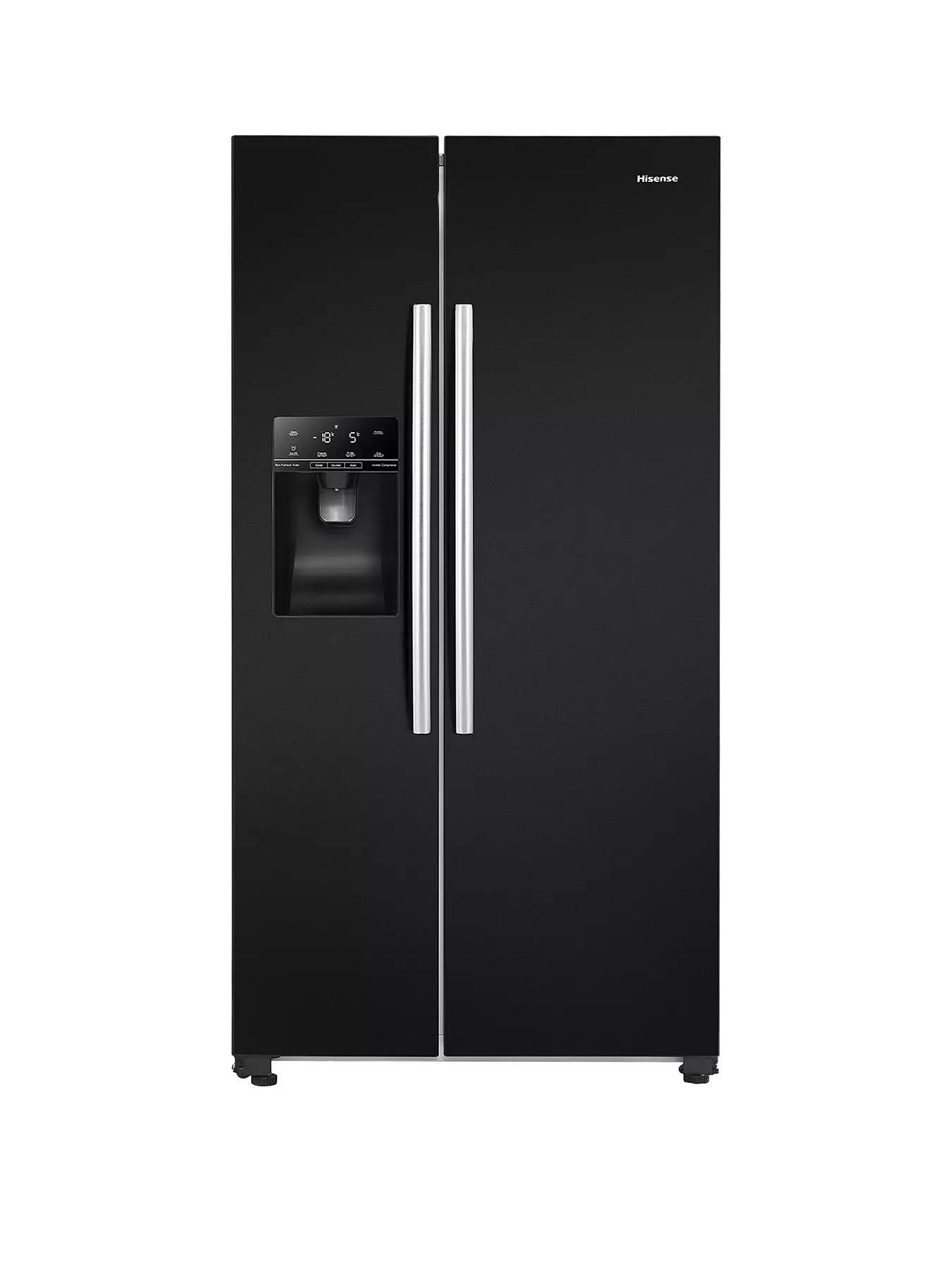 Hisense American Fridge Freezer - Black | Plumbed Ice and Water | RS694N4IBE