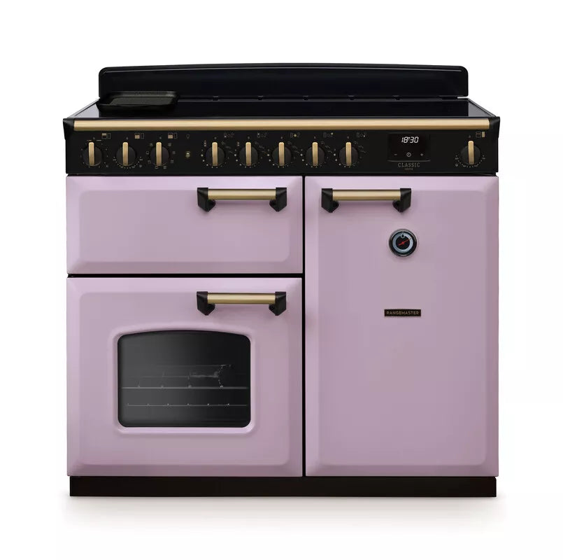 Rangemaster Classic Deluxe 100cm Induction Range Cooker - Heather & Brass | CLDL100EIPHTH/AB1