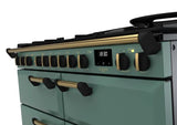 Rangemaster Classic Deluxe 110cm Dual Fuel Range Cooker (Slow Cook) -  Mineral Green & Brass | CLDLB110DFPMGR/AB1