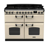 Rangemaster Classic Deluxe 110cm Dual Fuel Range Cooker (Slow Cook) - Pale Cream & Chrome | CLDLB110DFPPCR/CM1