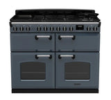 Rangemaster Classic Deluxe 110cm Dual Fuel Range Cooker (Slow Cook) - Stone Blue & Chrome | CLDLB110DFPSTB/CM1
